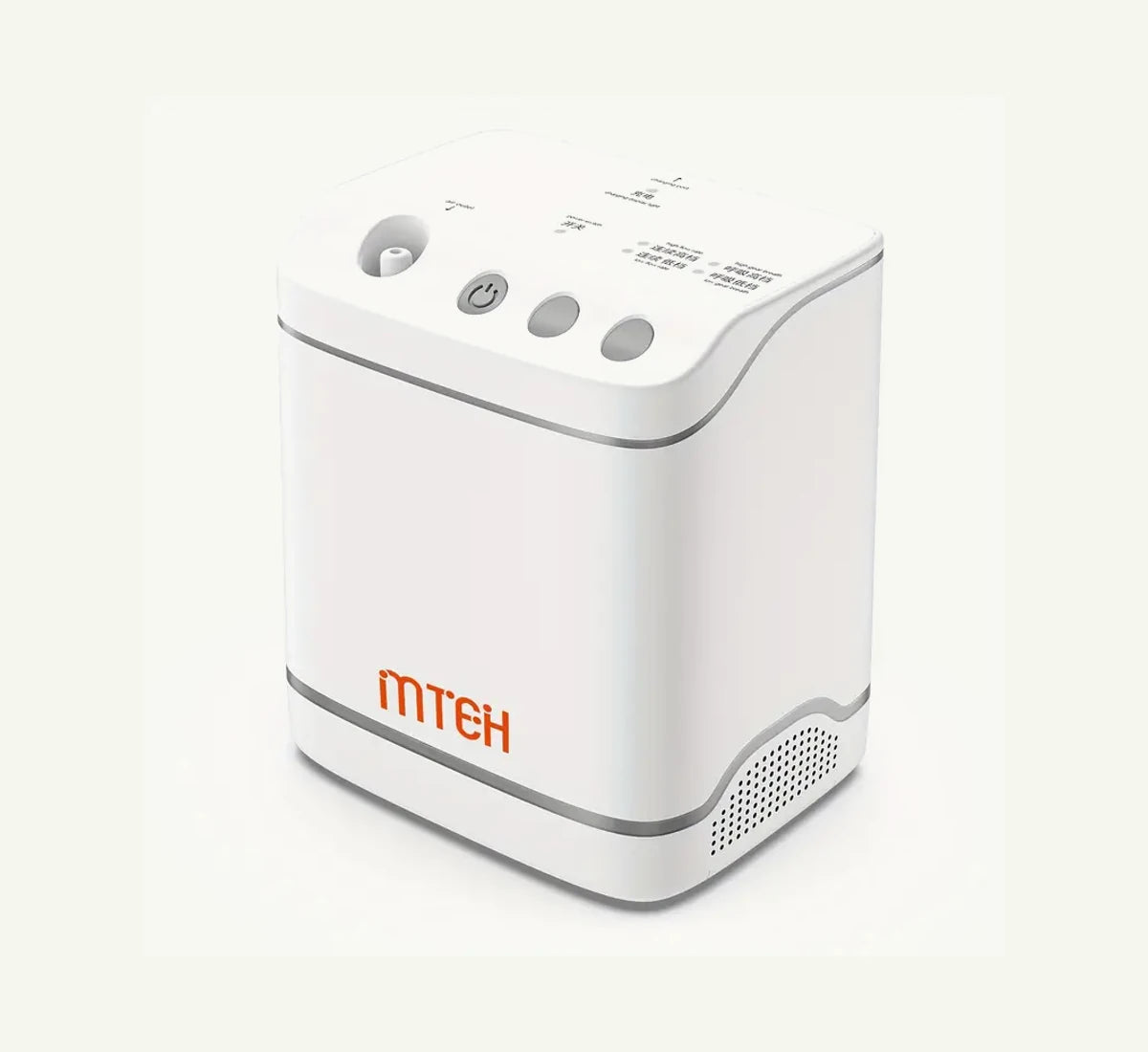MTEH FYY-03 oxygen enricher with white body, gray trim and top controls.